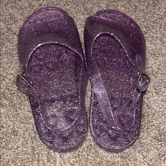 Old Navy Glittery Jelly Purple Kids Sandals - Picture 3 of 5